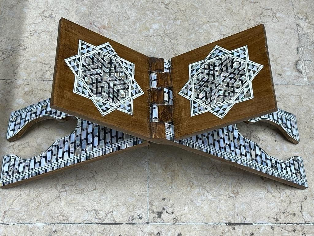 Handmade, Quran Stand, Wooden Book Stand, Islamic Home Decor, Inlaid Shell 20\