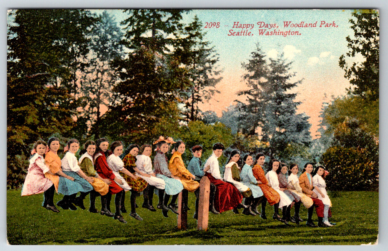 c1910s Happy Days Woodland Park Seattle Washington Antique Postcard