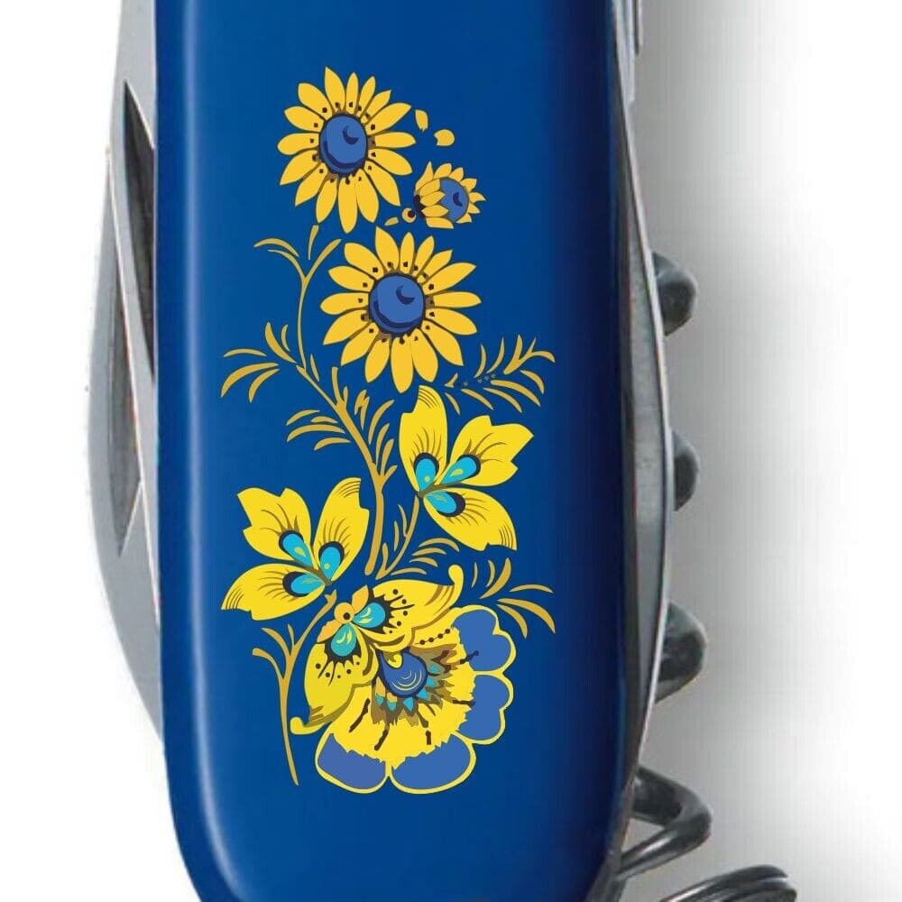 Victorinox Spartan Swiss Army Knife BLUE with Yellow flowers - Sunflowers