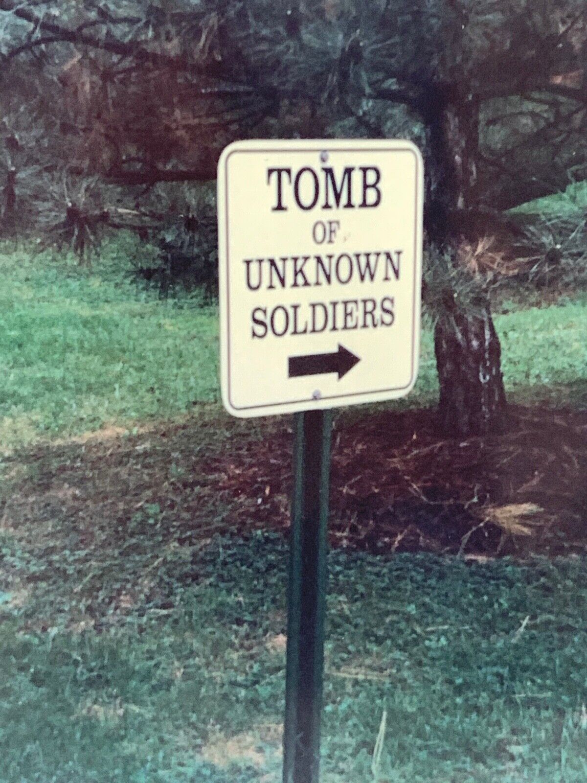(AmG) Vintage Original FOUND Photo Photograph Tomb Of Unknown Soldiers Sign 
