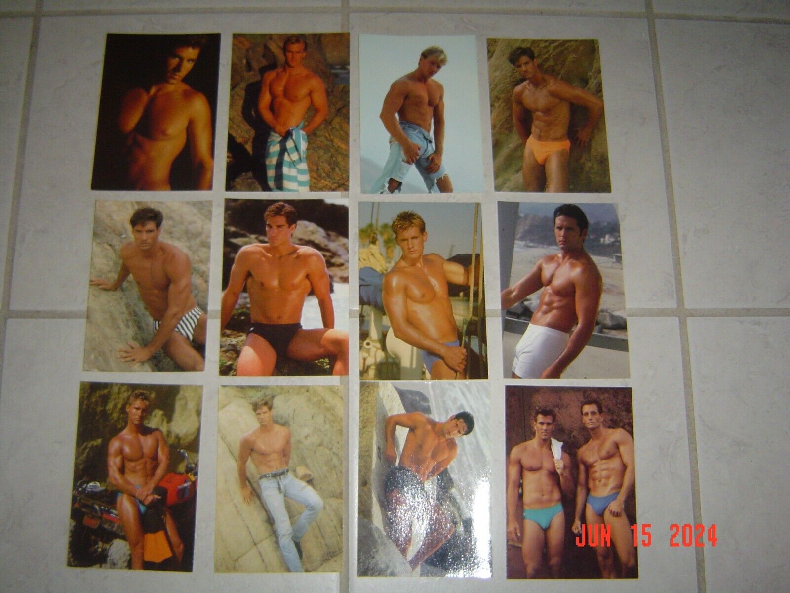 Hot Bods Postcards, Lot of 12 Sexy Men Swimsuit Models - Beach  Scenes & Rock