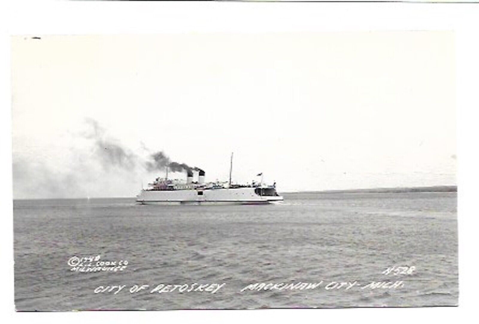 City of Petoskey, Mackinaw City,  MI. Ferryboat, Photo Post Card Postcard PC203