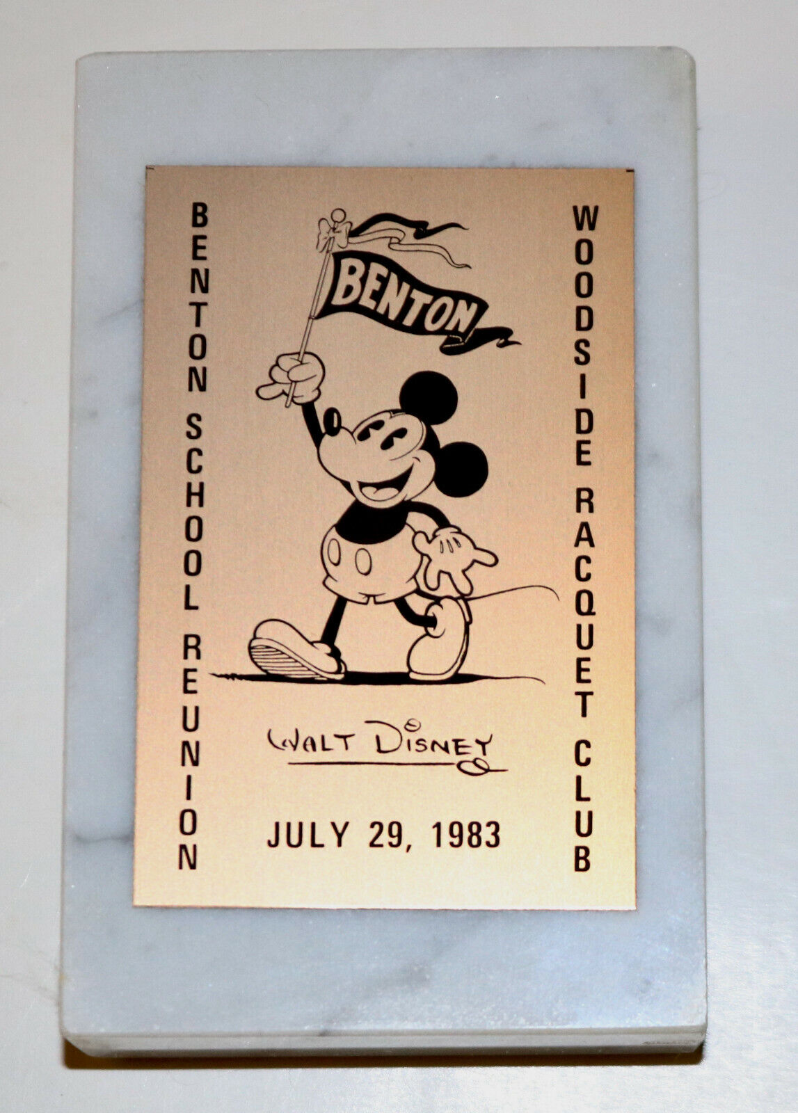  Walt Disney vintage Kansas City Benton School Reunion 1983 marble paper weight