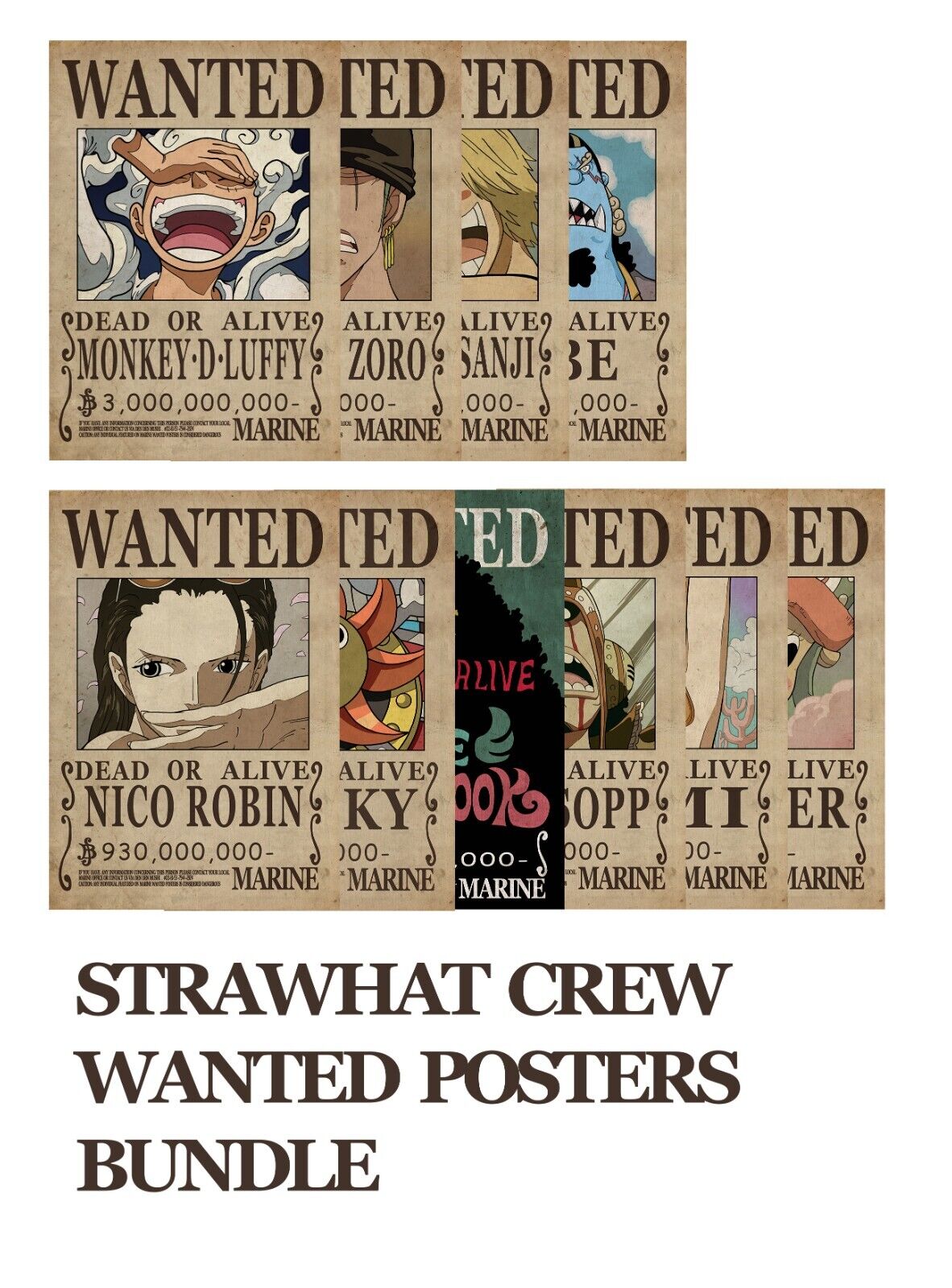 One Piece Wanted Poster - Strawhat Crew Bundle