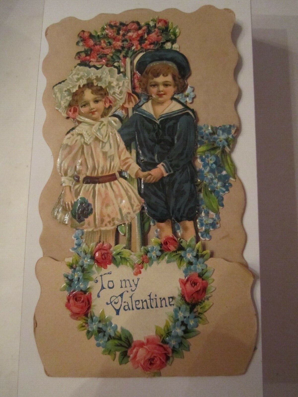 Antique To My Valentine Pop Up Card Made in Germany  Box CC