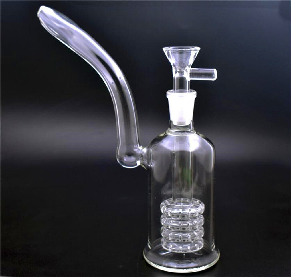 8inch Small Glass Bong Clear Glass Water Pipe Smoking Hookah Bongs with 14.5mm
