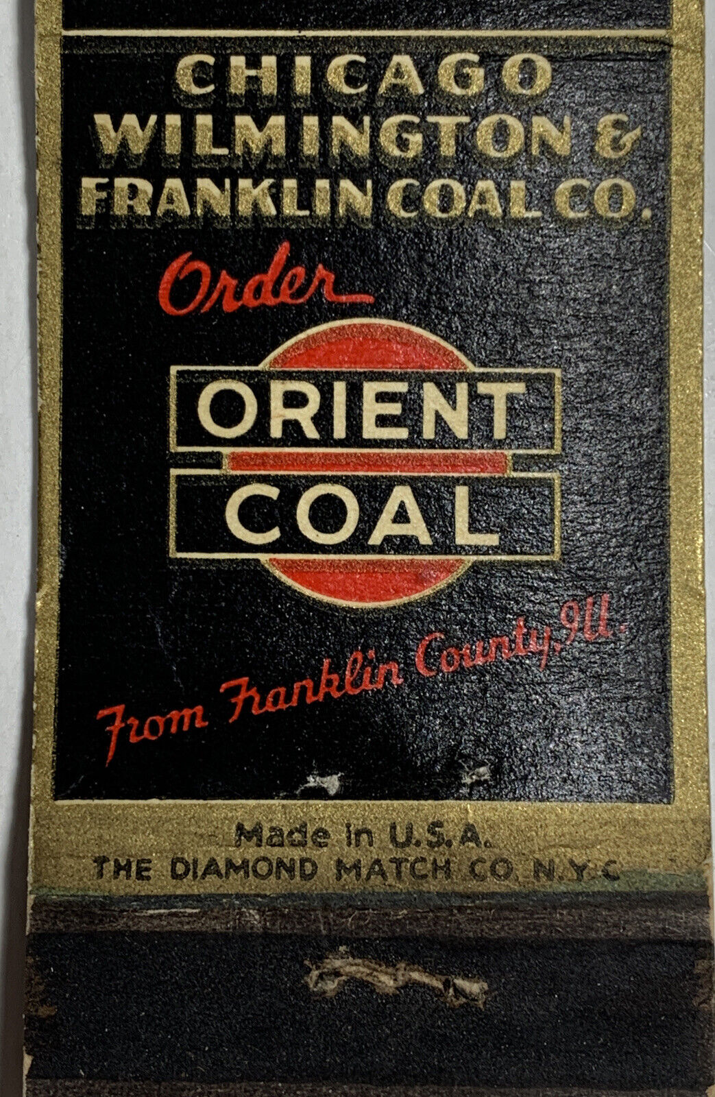 Orient Coal Matchbook Cover Johnson Keokuk Iowa￼