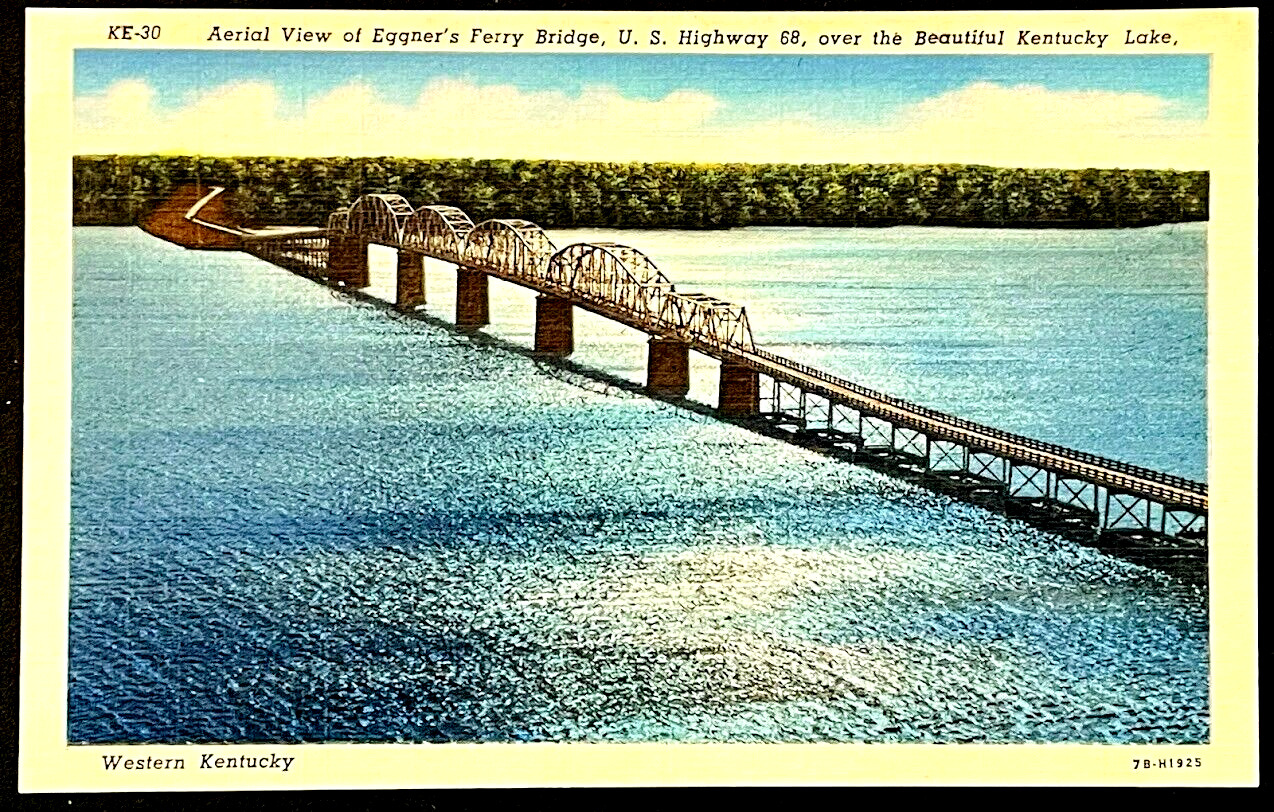 Western Kentucky Eggner\'s Ferry Bridge Kentucky Lake KY Vintage Unused Postcard