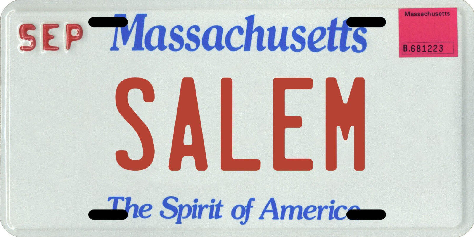 Salem Massachusetts Aluminum MA License Plate 
