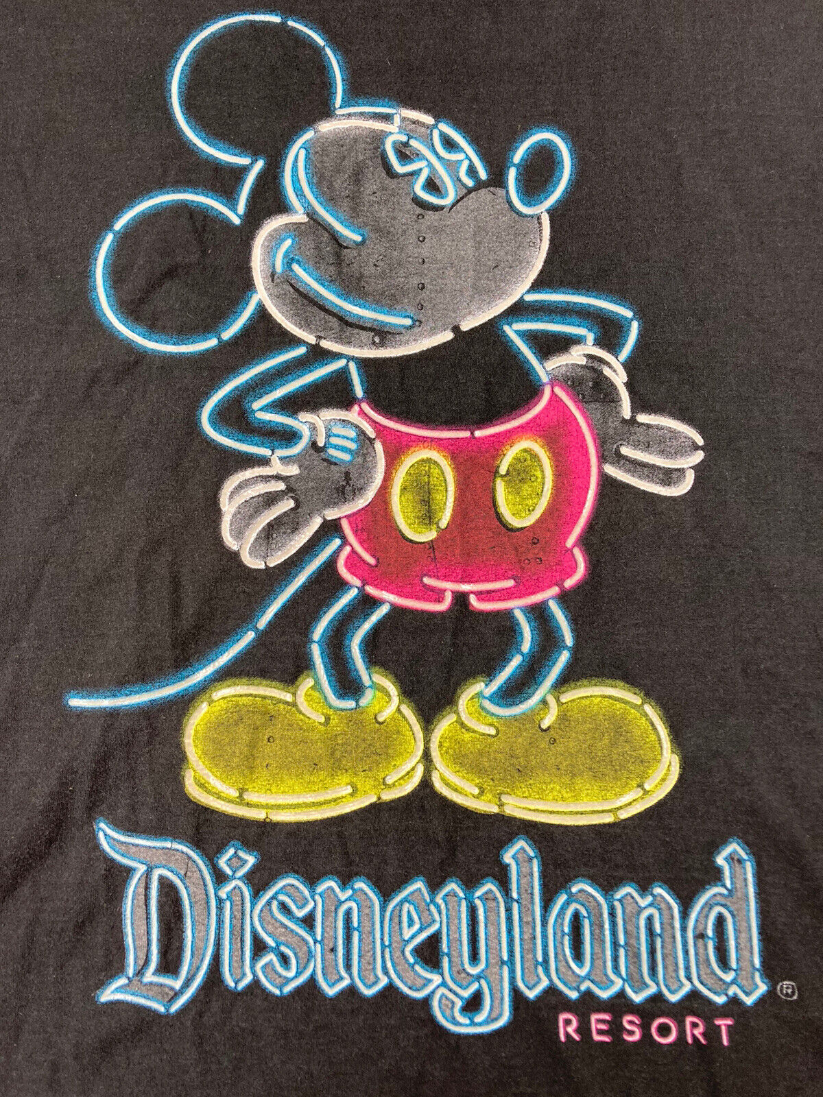 Mickey Mouse Shirt Disneyland Resort Glow In The Dark Mens Size XL