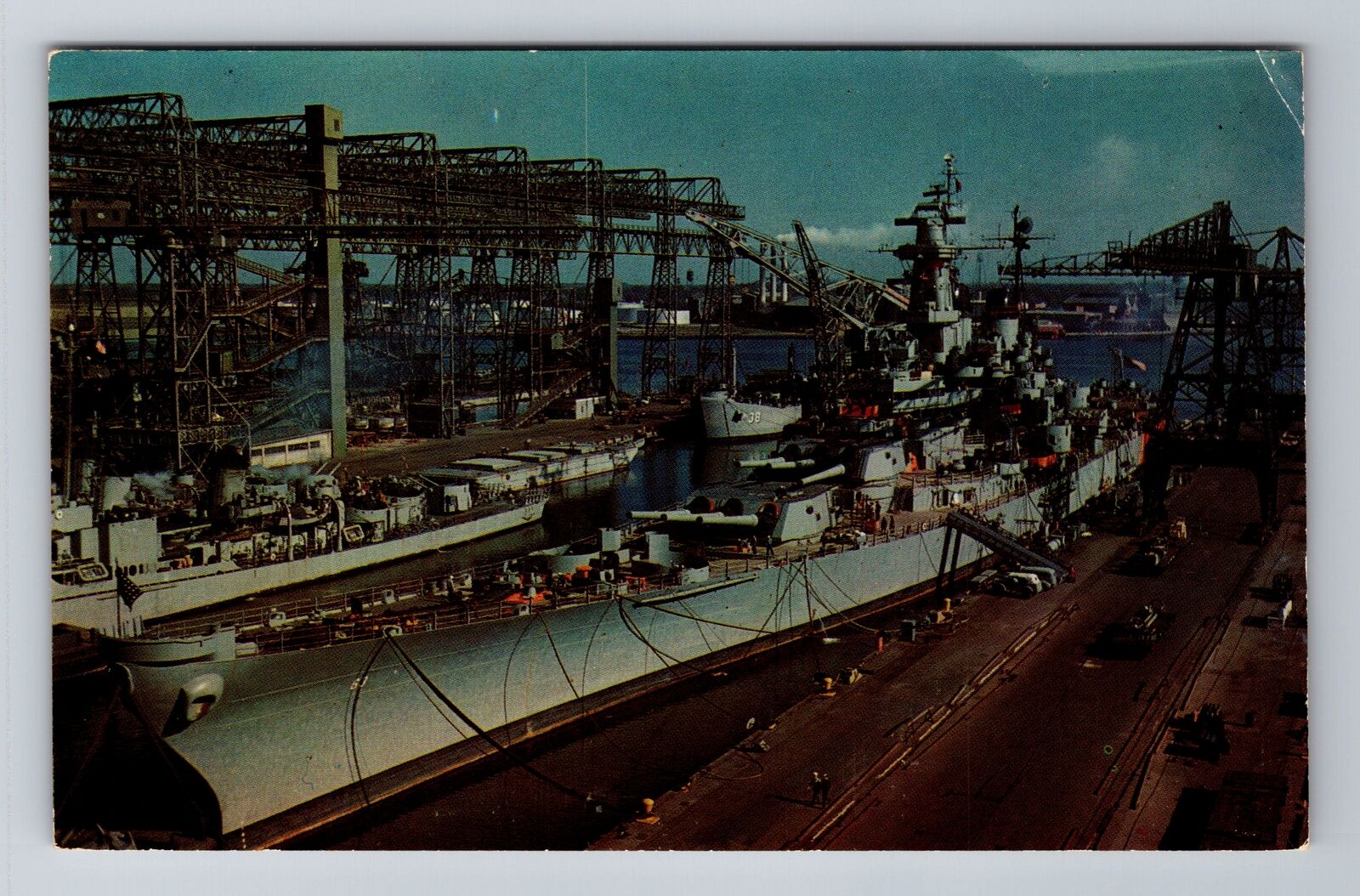 Battle Wagon On The US Fleet, Ship, Transportation, Antique, Vintage Postcard