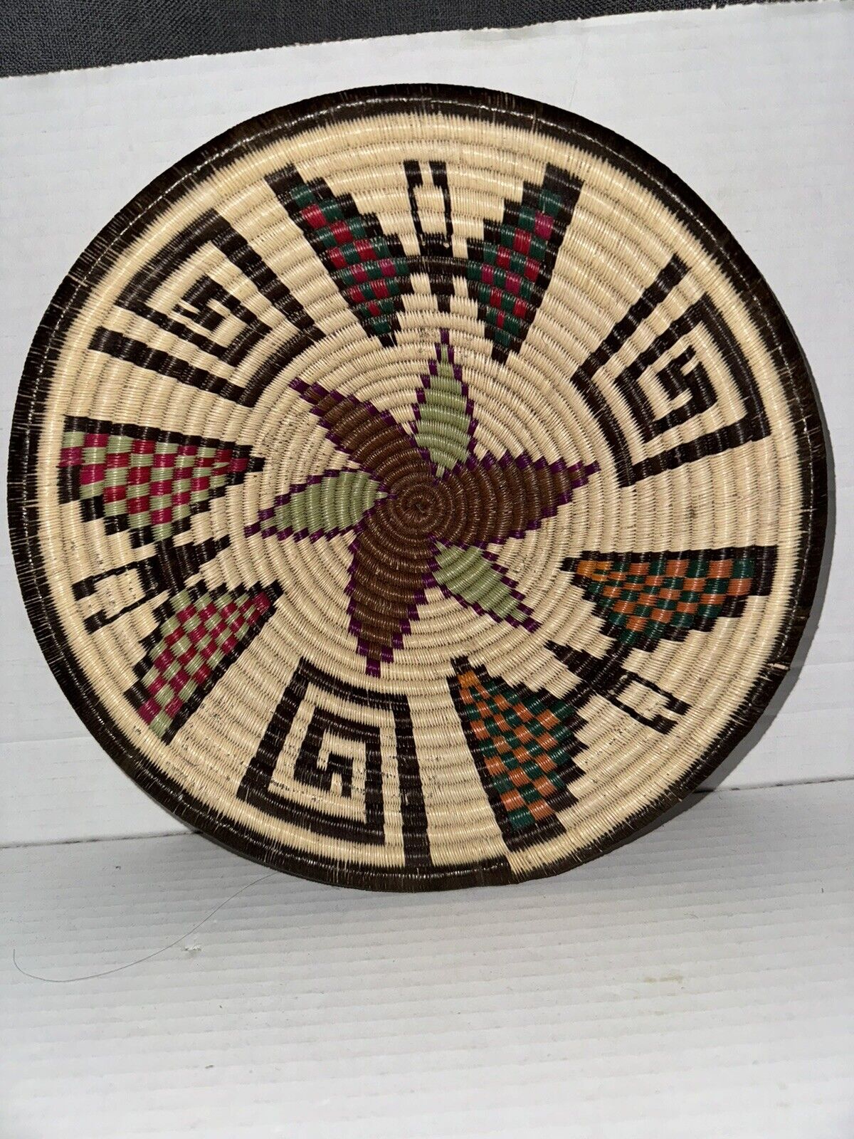 Embera Wounaan Indian Butterfly Design Bowl Basket-Panama