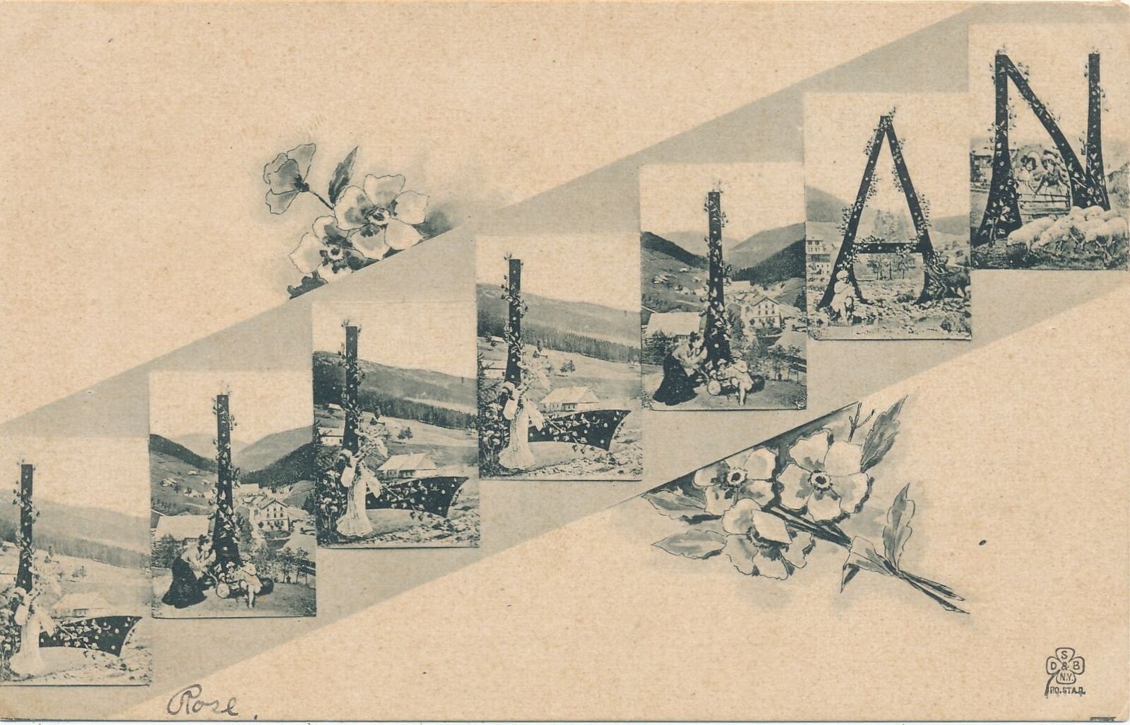 Lillian Name Postcard - udb (pre 1908)