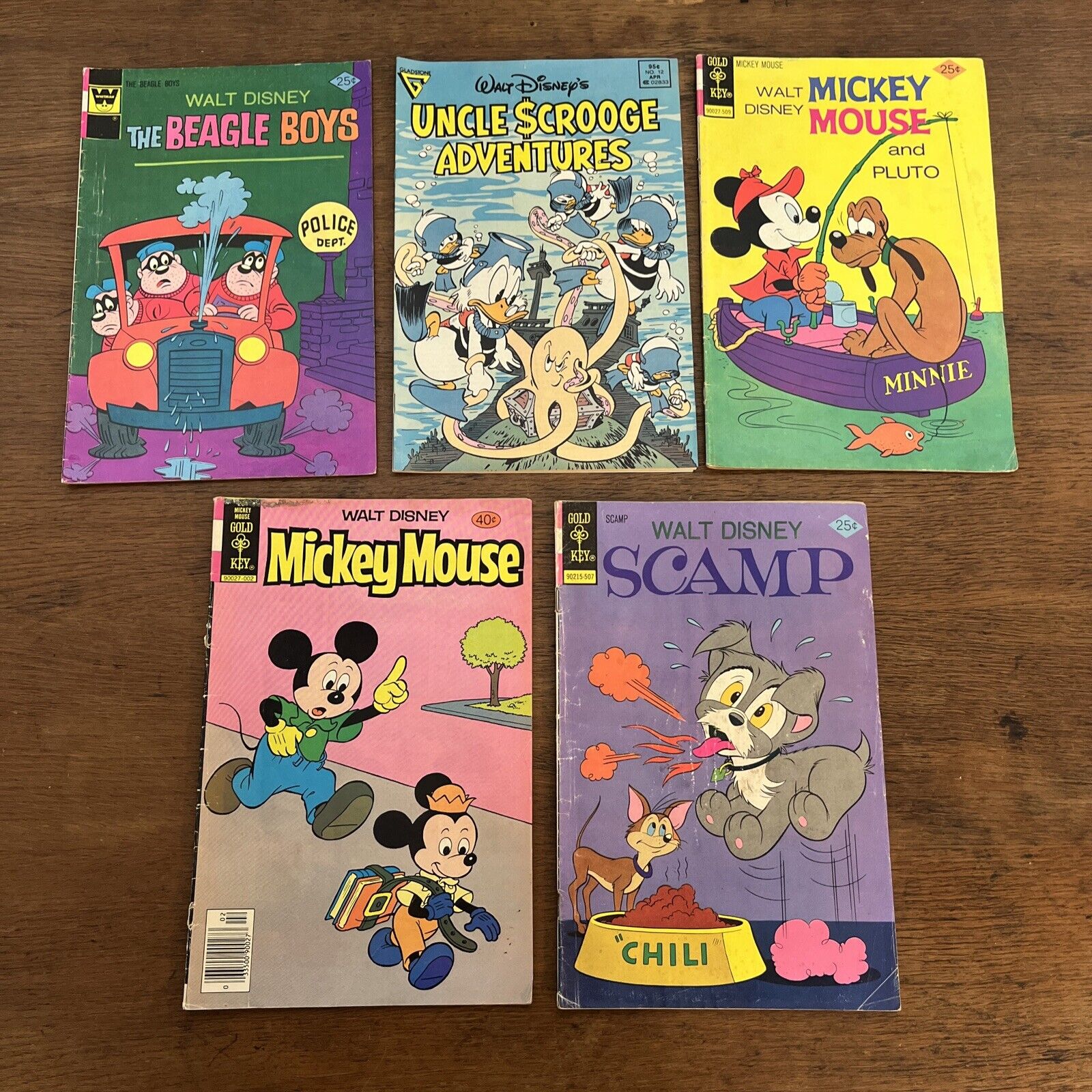 Vintage 1970s Walt Disney Comics Lot of 5