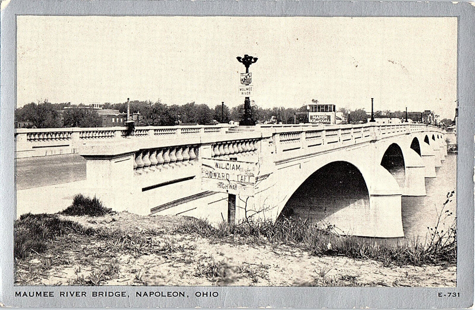 Postcard BRIDGE SCENE Napoleon Ohio OH AI2018