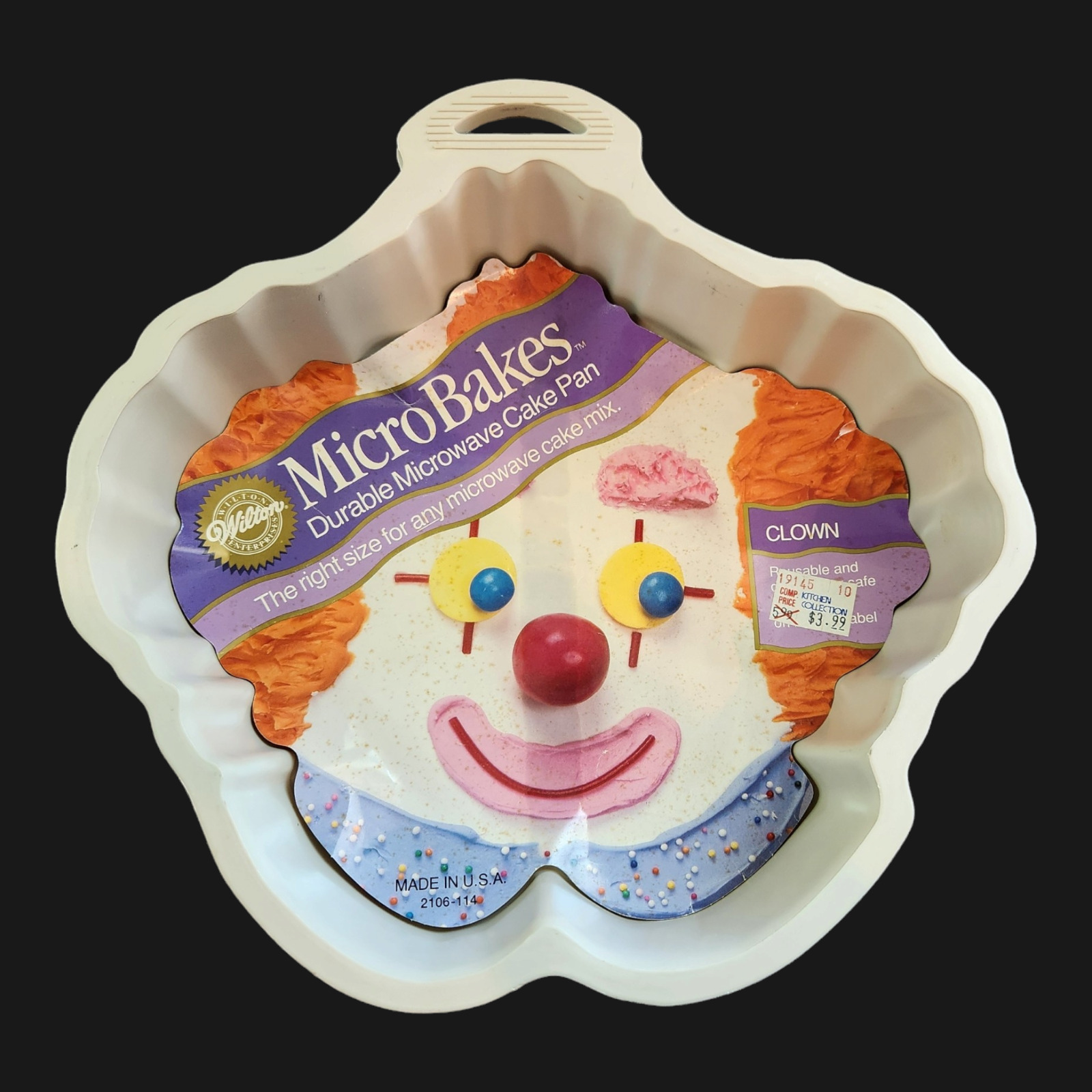 Wilton Micro Bakes Clown Durable Microwave Cake Mix Pan #2106-114 Made in USA