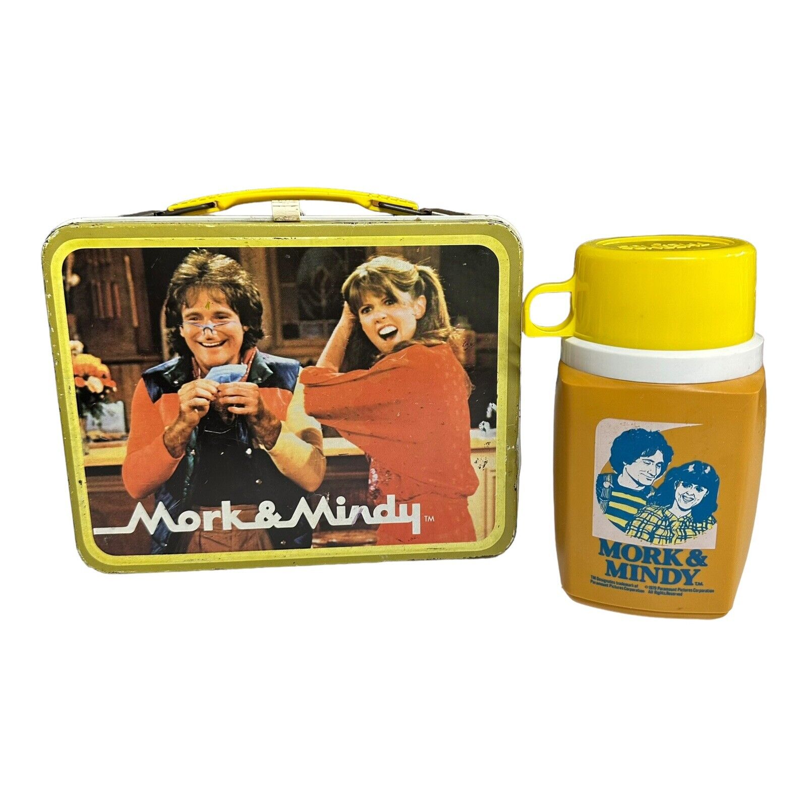 VTG 1979 Paramount Pictures Mork And Mindy Lunch Box With Thermos GUC