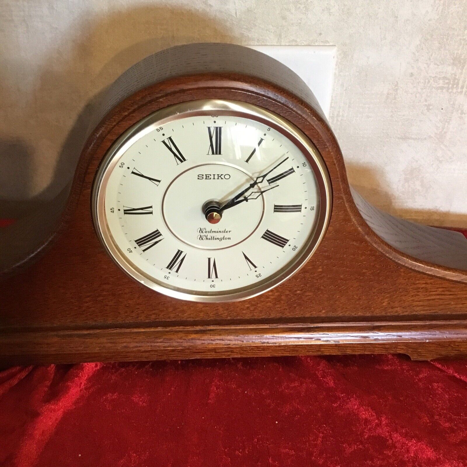Vintage Seiko Quartz Mantel Oak Clock Westminster Whittington