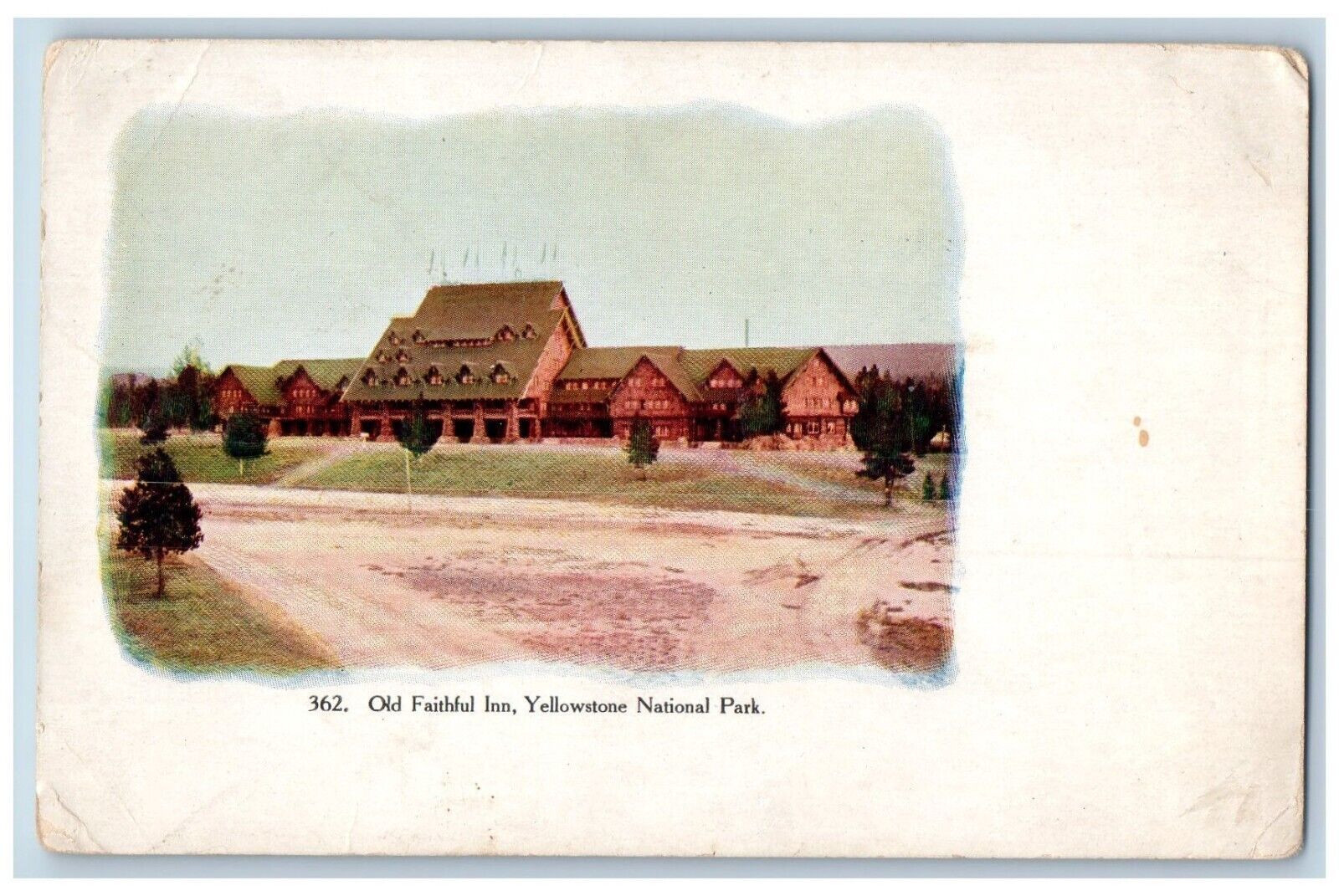 Yellowstone Wyoming WY Postcard Old Faithful Inn 1910 Embossed Vintage Antique