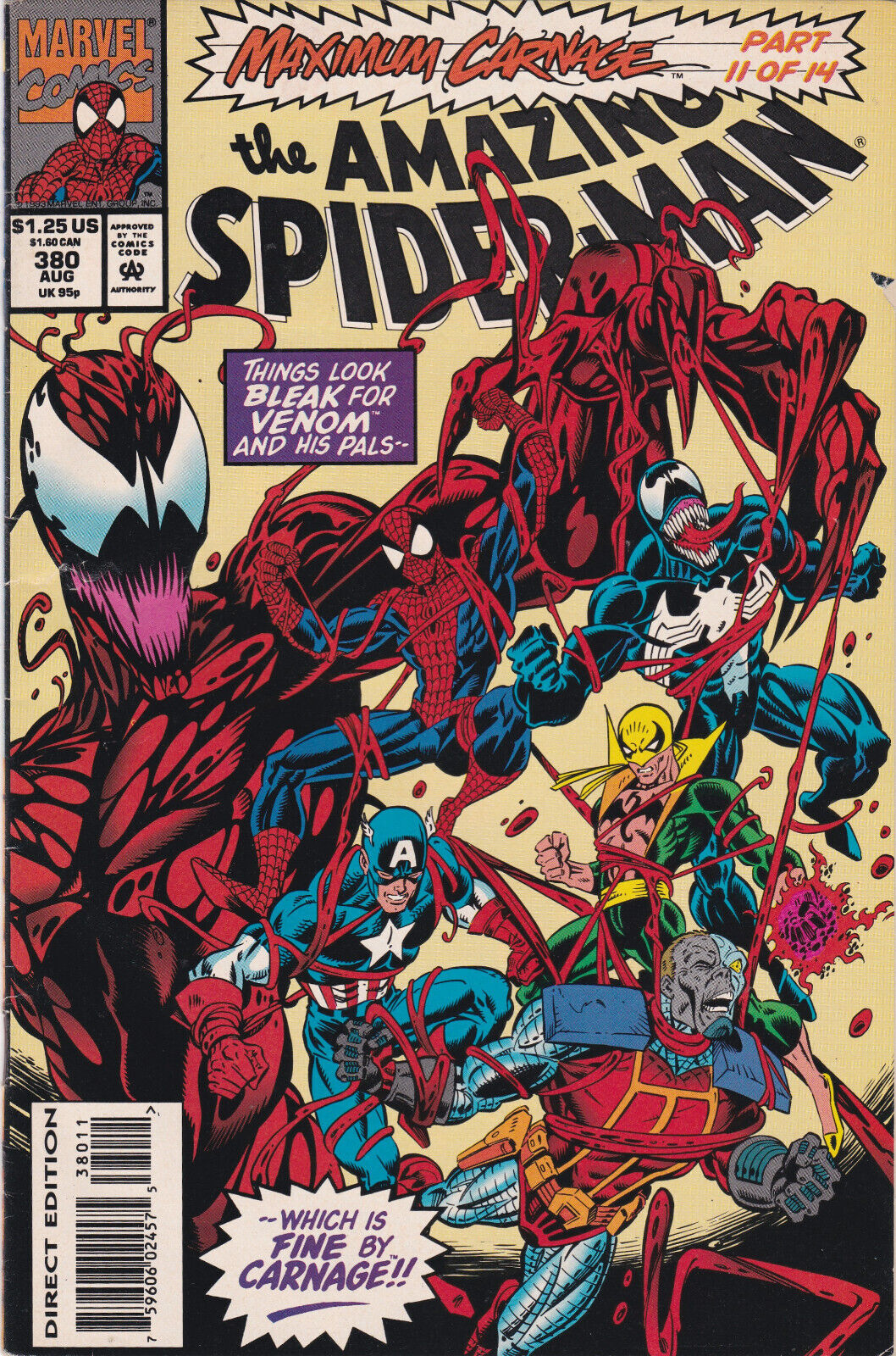 Amazing Spider-Man # 380 | MAXIMUM CARNAGE  VENOM  Marvel 1993 Mid Grade