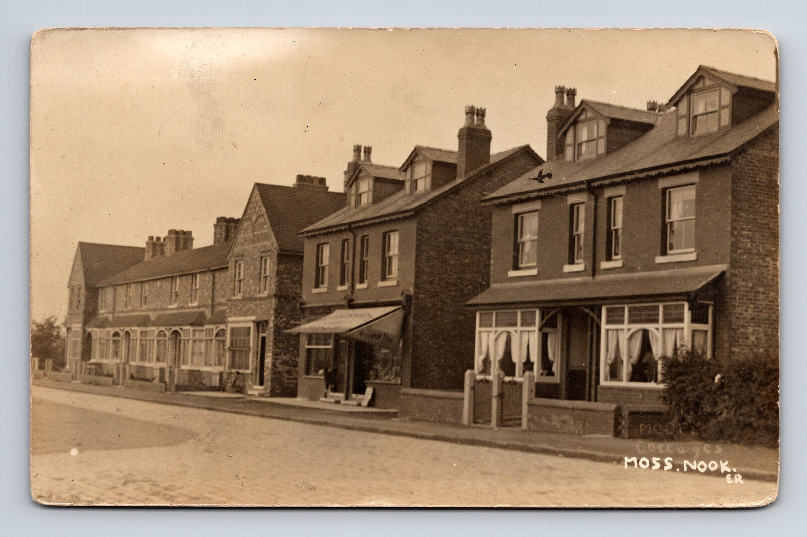 RPPC Street View Model Cottages Homes Moss Nook Manchester UK? Postcard