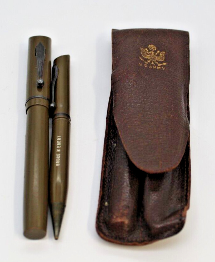 WWII MORRISON “The Patriot” Military Fountain Pen Set US ARMY  14K Nib