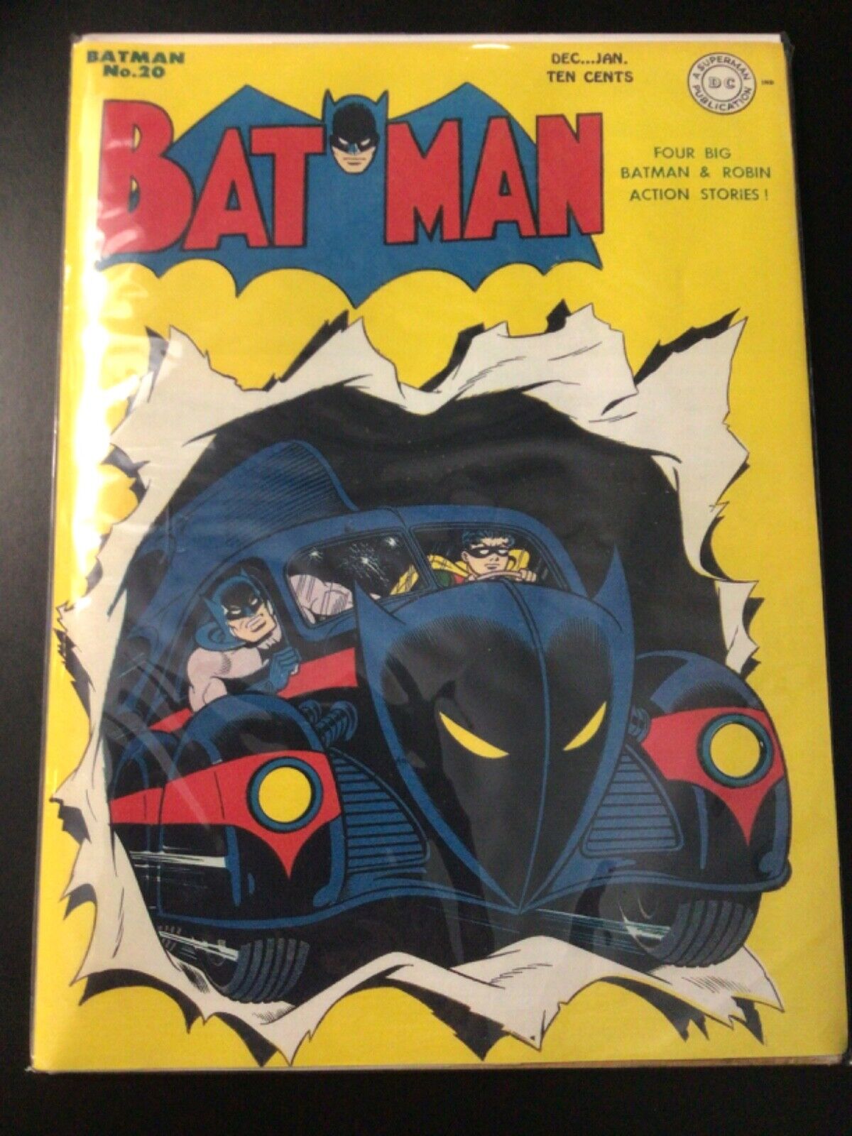 D.C. Comics, Batman #20, 1944, 1st Batmobile Cover, PR Read inside
