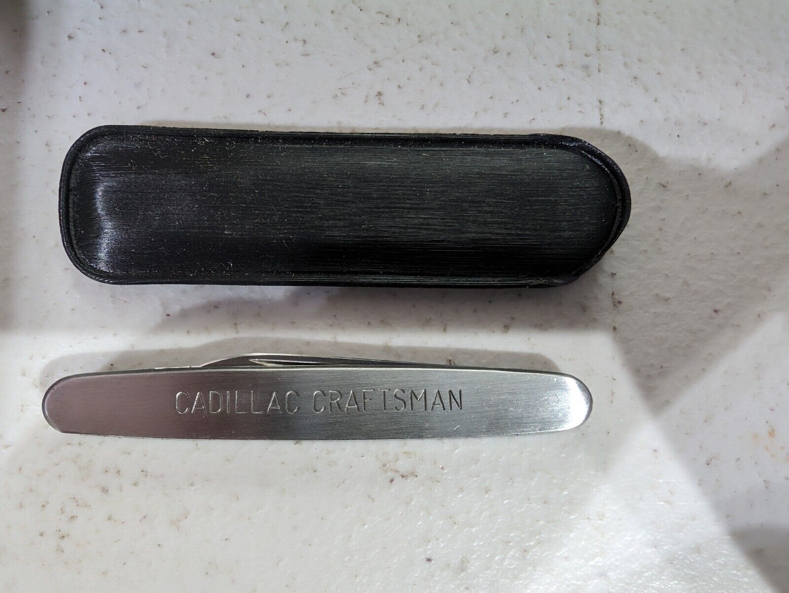 Schrade Walden Cadillac Craftsman Pocket Knife Razor Blade Stainless / Sheeth 