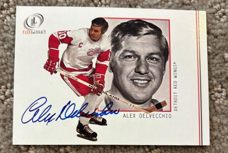 Alex Delvecchio signed autographed card 2001-02 Fleer Legacy Detroit Red Wings