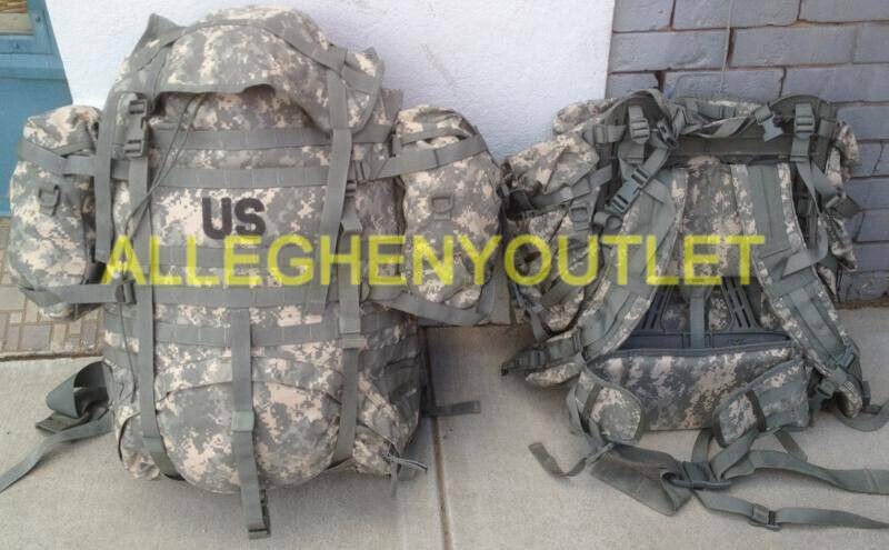 USGI COMPLETE Army Surplus MOLLE ACU Large Rucksack Backpack w/Frame EXCELLENT