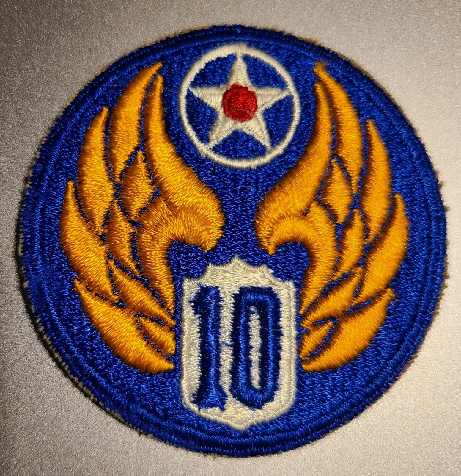 Original Period WWII US Army Air Corps Patch 10th Air Force 10 AF USAAF WW2