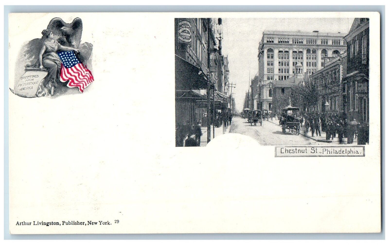 Philadelphia Pennsylvania PA Postcard Chestnut Street Business Section c1905's