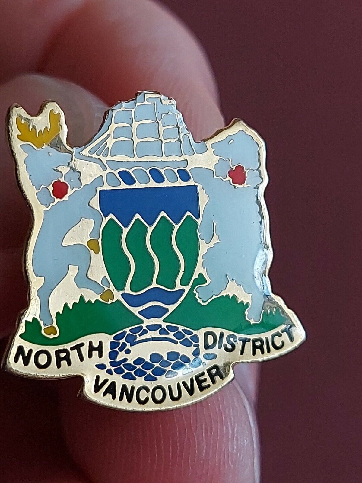 Vintage North Vancouver District BC Canada Pinback Hat Pin Pinback Button