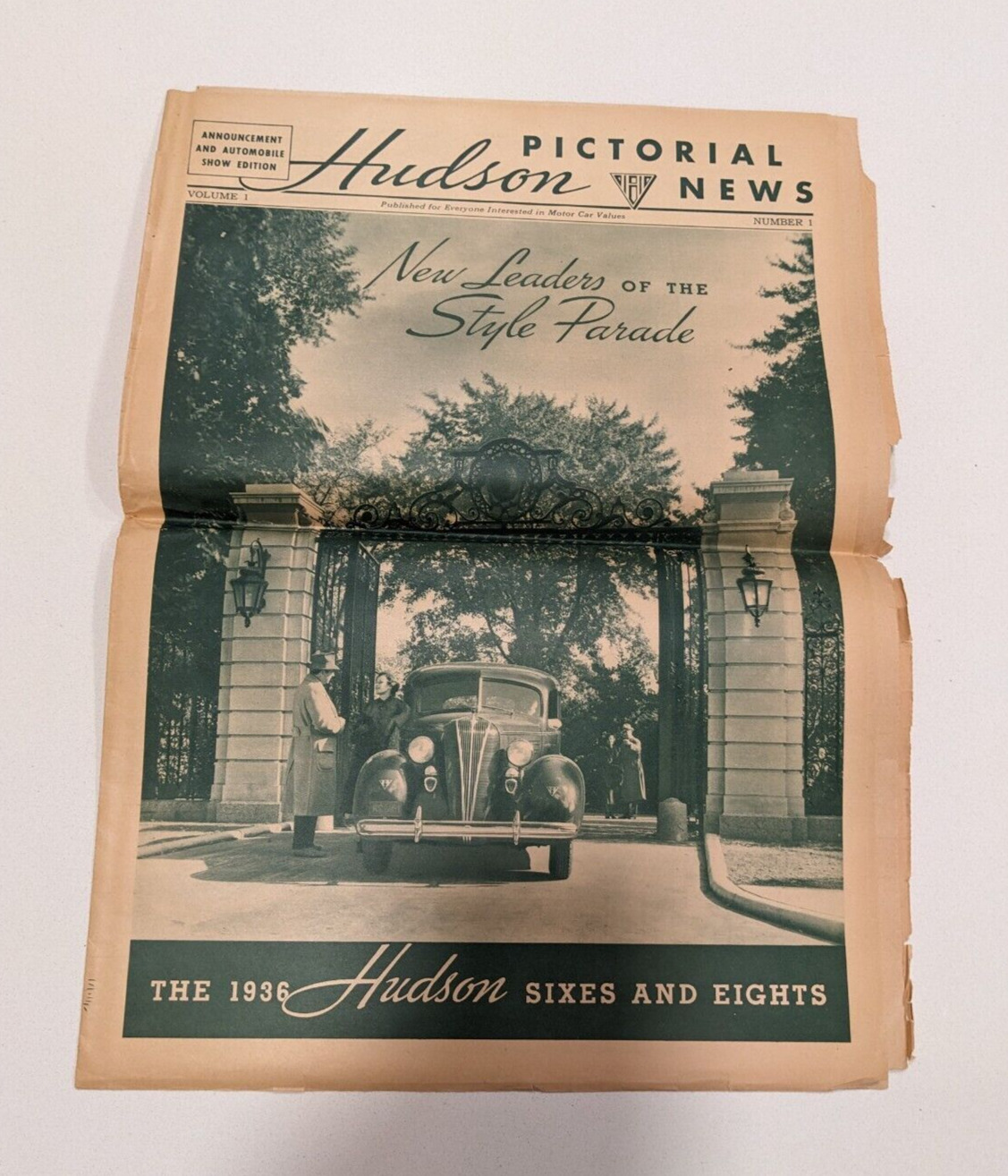 ORIGINAL 1936  Hudson Pictorial News Dealer Sales Brochure VOLUME 1 NUMBER 1