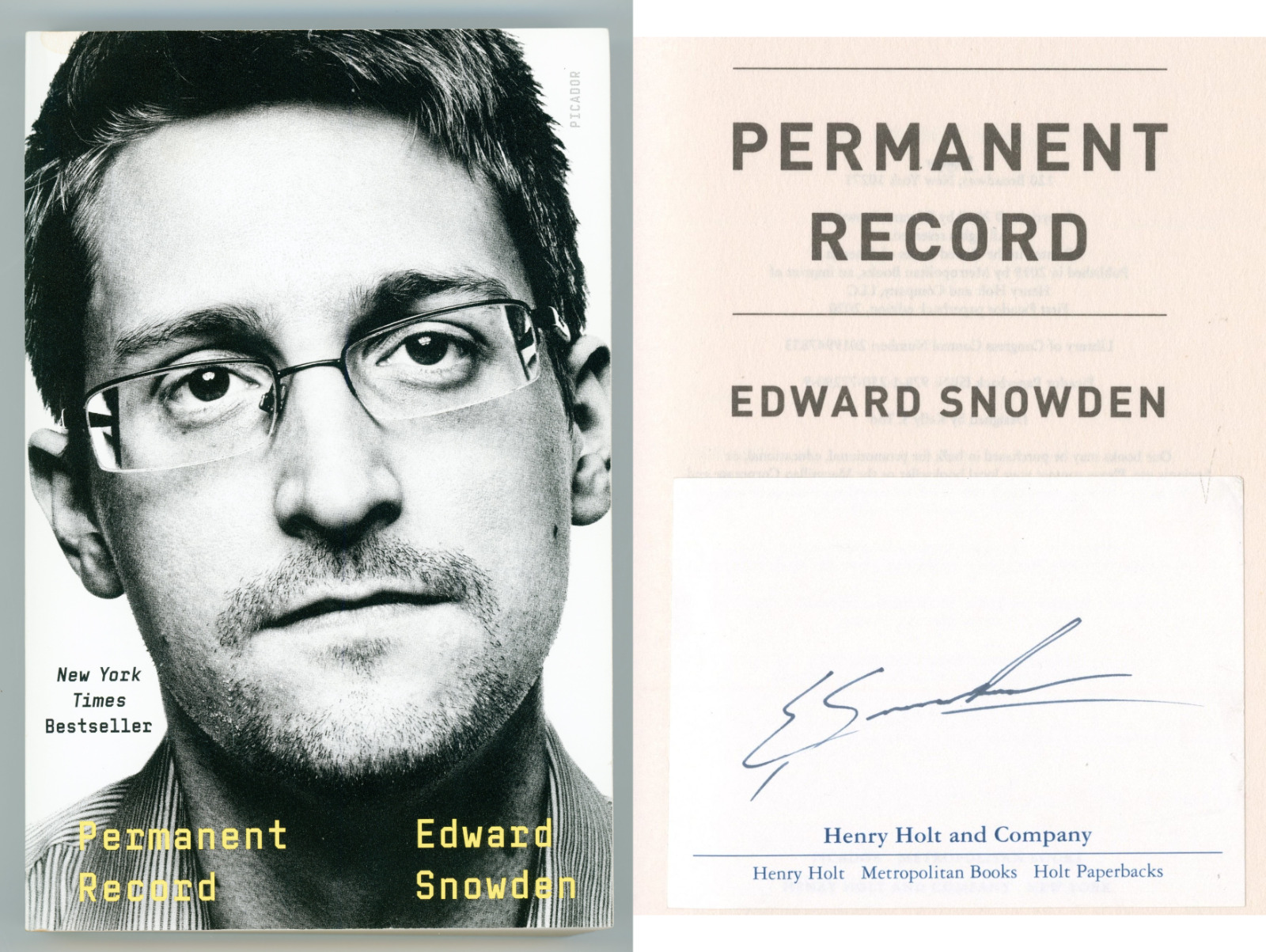 Edward Snowden ~ Signed Autographed Permanent Record Book ~ PSA DNA