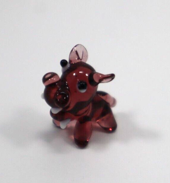 LDTOP purple hippo hippopotamus glass figurine miniature Ganz mini ER75060