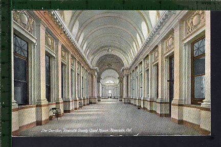 Postcard - Riverside California - Corridor Court House