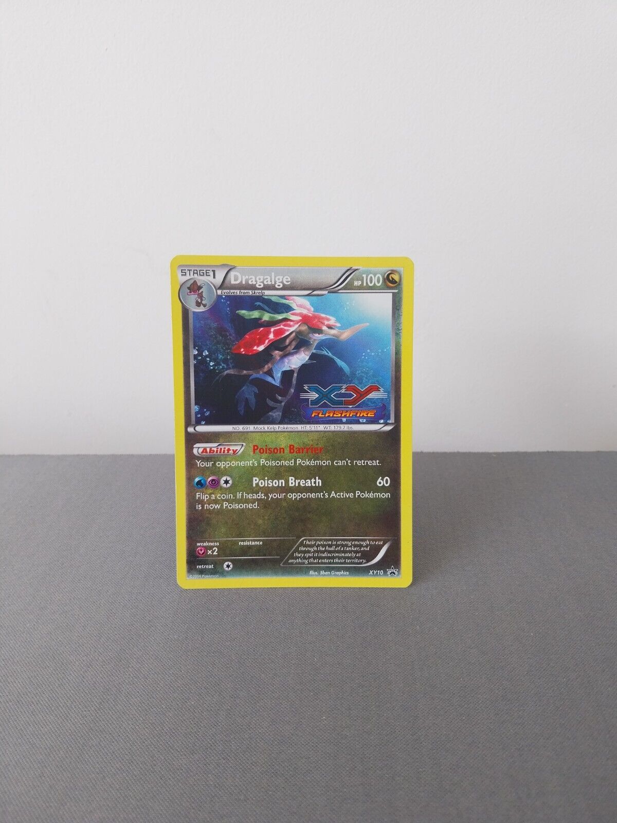 2014 XY Flashfire Black Star Promo Dragalge XY10 - Holo Rare Pokemon Card 