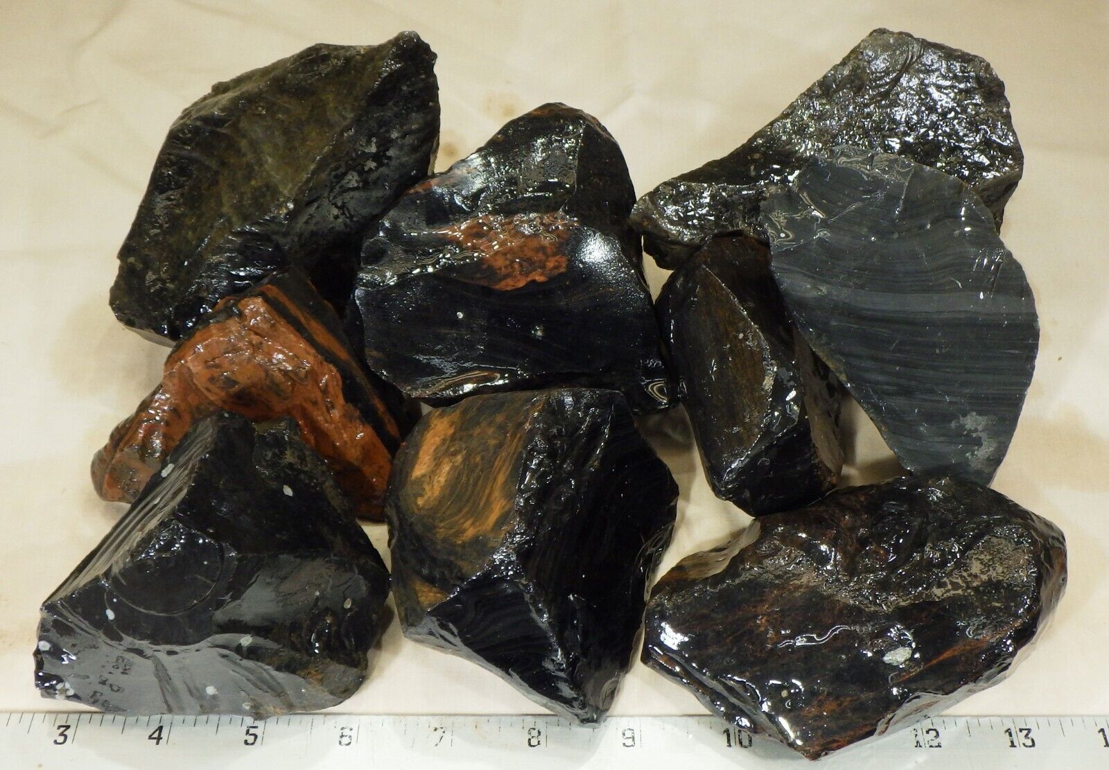 rm69 - OLD STOCK - Mixed Obsidians - Mexico - 8.3 lbs - FREE USA SHIPPING #2083
