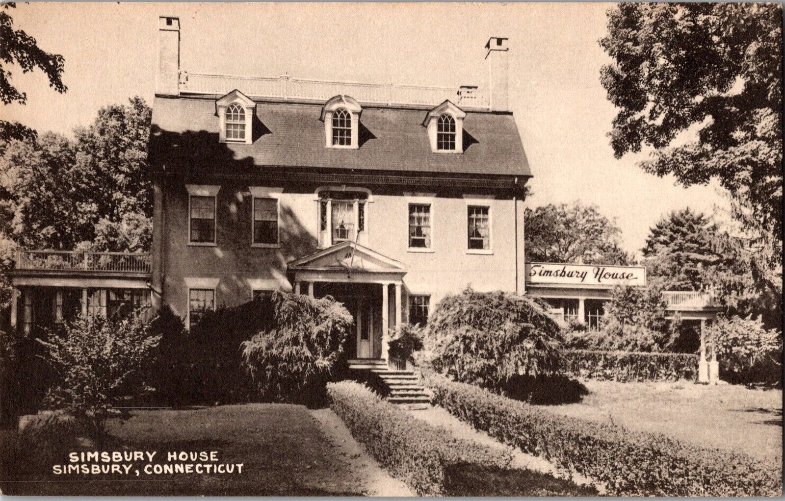Simsbury House, Simsbury CT Vintage Postcard M68
