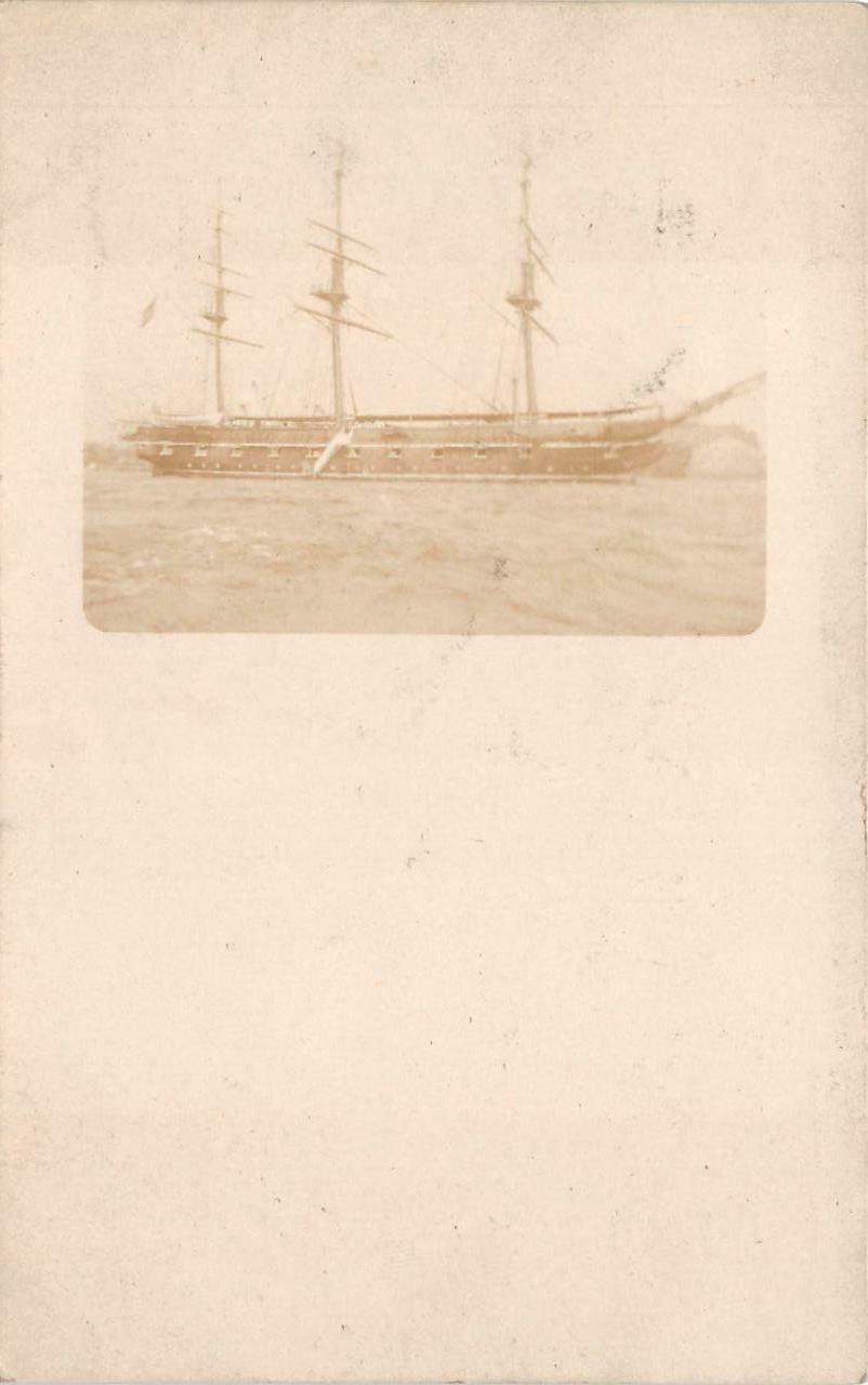 RPPC SAILING SHIP REAL PHOTO POSTCARD (c. 1905)