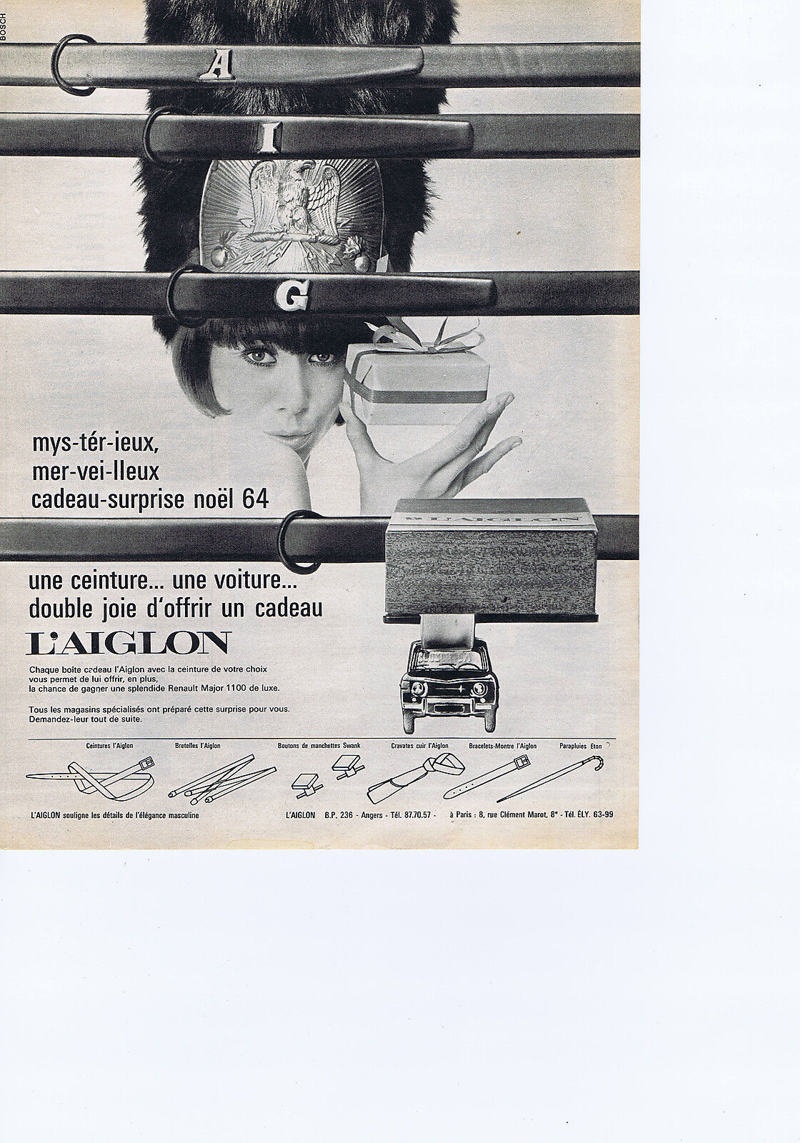 1961 ADVERTISING ADVERTISEMENT 074 L AIGLON belt tie straps