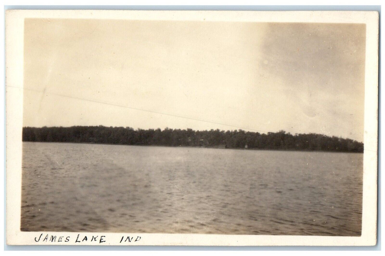 c1910's View Of James Lake Indiana IN RPPC Photo Unposted Antique Postcard