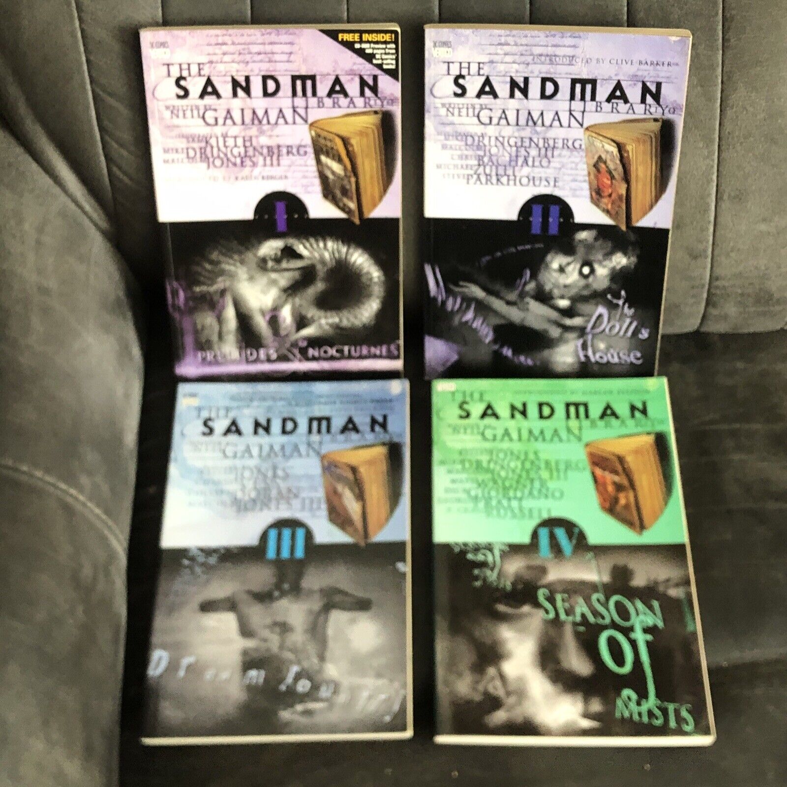 The Sandman Neil Gaiman DC Comics Vertigo Graphic Novel LOT Volumes 1-4 NO CDR