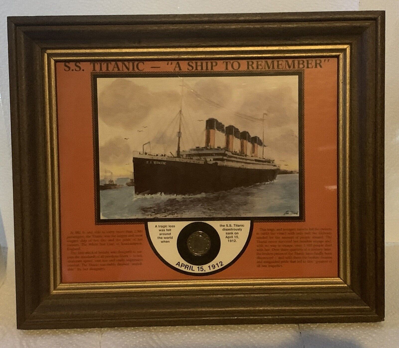 Framed S.S. Titanic 