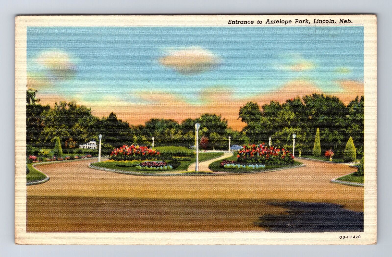 Lincoln NE-Nebraska, Entrance To Antelope Park, Antique, Vintage Postcard