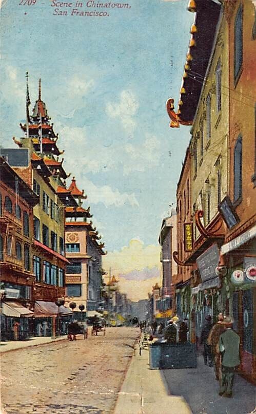 Postcard CA: Chinatown, San Francisco, California, Antique DB 1910\'s