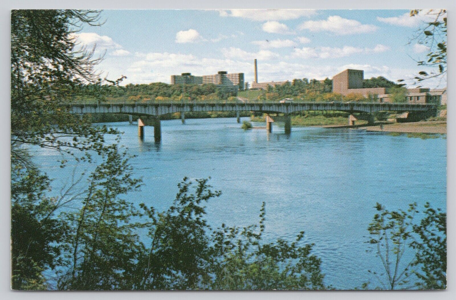 Wisconsin Eau Claire State University on Banks of Chippewa River Postcard