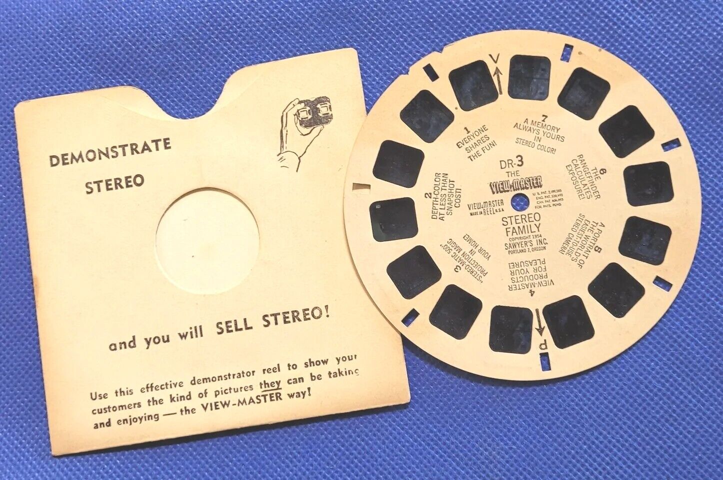 Sawyer's Single view-master Reel DR-3 The view-master Stereo Family 1954 Demo