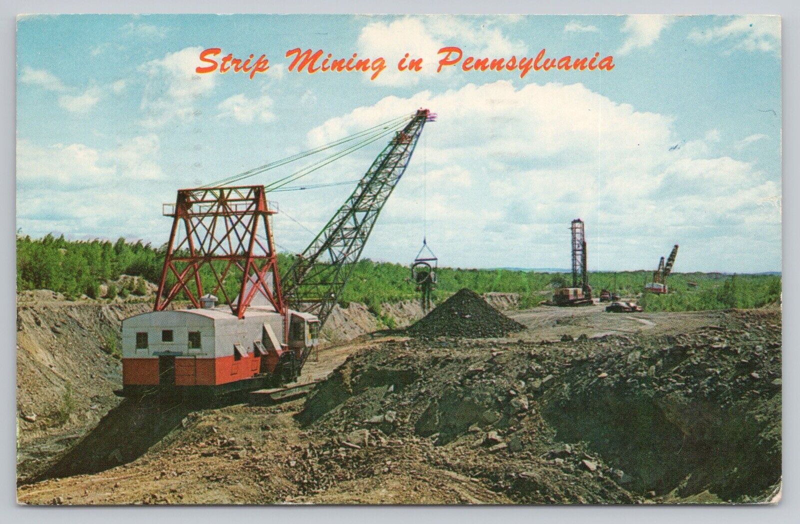 Strip Mining Pennsylvania Anthracite Coal PA Chrome Postcard Vtg Posted 1965